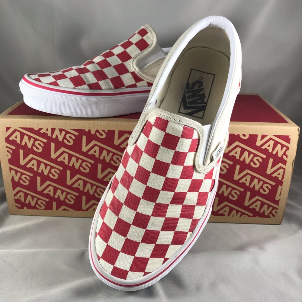 Vans Red Checkerboard Slip-ons kids size 5.0